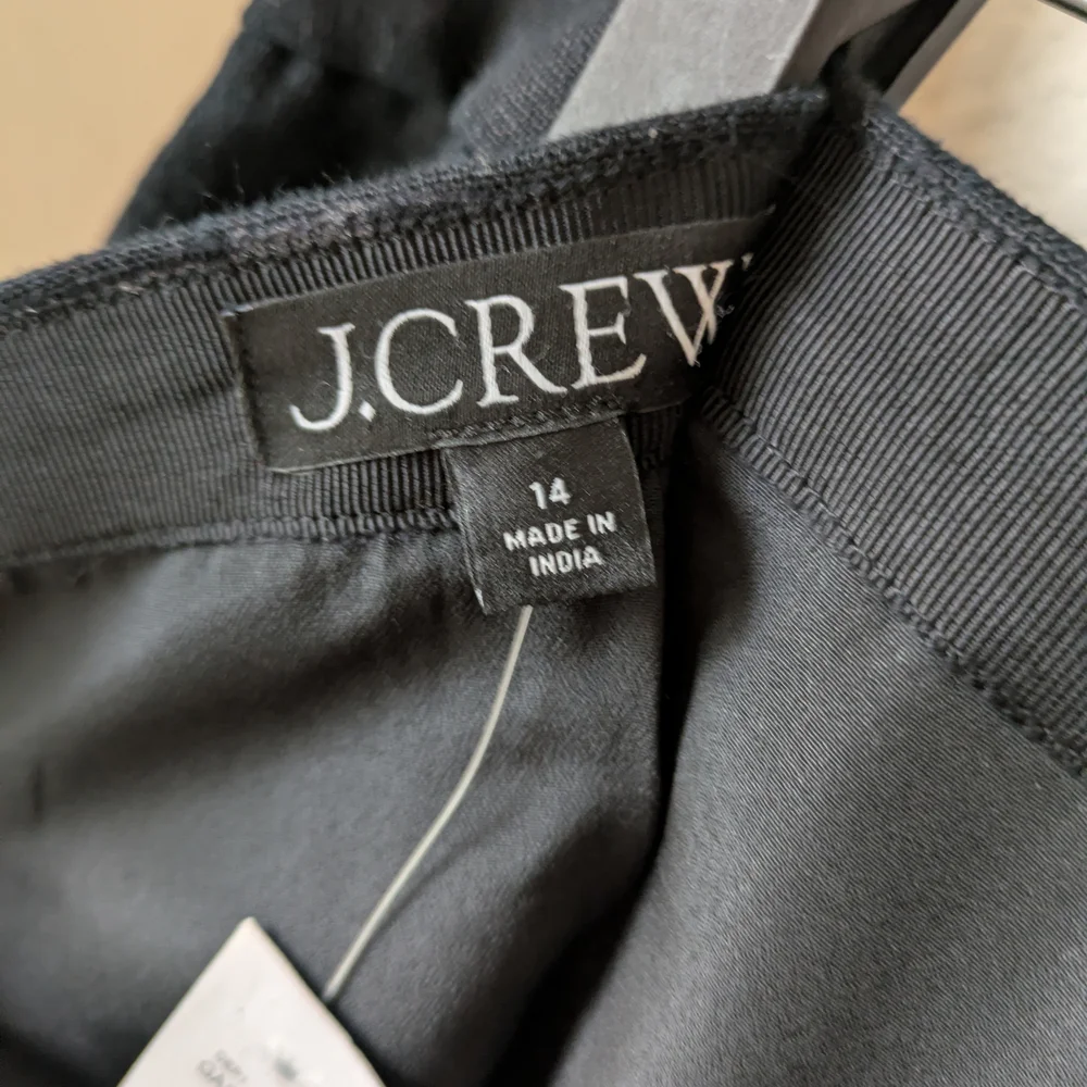 NWT J. Crew Women's Black Linen Pencil Skirt - Size 14